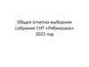 Общее отчетно-выборное собрание СНТ «Рябинушка»