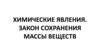 Химические явления. Закон сохранения массы веществ