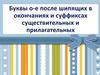 Буквы о-е после шипящих в окончаниях и суффиксах существительных и прилагательных