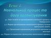 Навчальний процесс та його організування