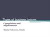 Types of business letters. Complaints and adjustments