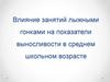 Влияние занятий лыжными гонками на показатели выносливости в среднем школьном возрасте