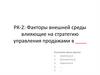 Факторы внешней среды влияющие на стратегию управления продажами