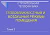 Тепловлажностный и воздушный режимы помещения