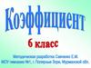 Коэффициент. 6 класс