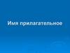 Имя прилагательное