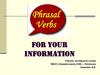 Phrasal Verbs. For your information