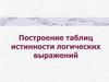 Построение таблиц истинности логических выражений
