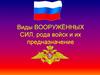 Виды Вооружённых Сил, рода войск и их предназначение