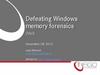 Defeating Windows memory forensics