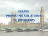 Essays. Providing Solutions to Problems