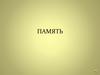 Память - познавательный процесс