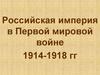 Российская империя в Первой мировой войне. 1914-1918 гг