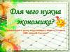 Для чего нужна экономика?