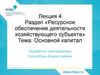 Ресурсное обеспечение деятельности хозяйствующего субъекта. Основной капитал