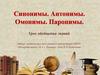 Синонимы. Антонимы. Омонимы. Паронимы