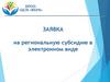 Заявка на региональную субсидию в электронном виде