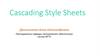 Cascading style sheets