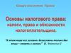 Основы налогового права