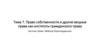 Право собственности и другие вещные права как институты гражданского права. Тема 7