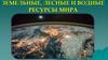 Земельные, лесные и водные  ресурсы мира