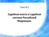 Судебная власть и судебная система Российской Федерации. Тема № 2