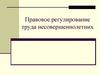 Правовое регулирование труда несовершеннолетних