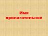 Имя прилагательное