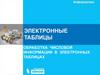 Электронные таблицы обработка числовой информации в электронных таблицах