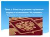 Конституционно-правовые нормы и отношения. Источники конституционного права России