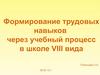 Формирование трудовых навыков через учебный процесс в школе VIII вида Платонова О. А. 28.02.13 г
