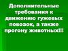 Дополнительные требования к движению гужевых повозок, а также прогону животных!