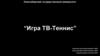 Новосибирский государственный университет “Игра ТВ-Теннис”