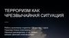 Терроризм как чрезвычайная ситуация