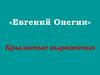 Крылатые выражения из романа "Евгений Онегин"