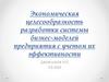 Экономическая целесообразность разработки системы бизнес-моделей предприятия с учетом их эффективности