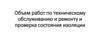 Объем работ по техническому обслуживанию и ремонту и проверка состояния изоляции