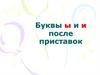 Буквы ы и и после приставок