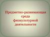 Предметно-развивающая среда физкультурной деятельности