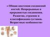 Общая анатомия соединений костей. Непрерывные и прерывистые соединения. Развитие, строение и классификация суставов