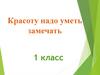 Красоту надо уметь замечать