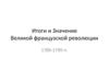 Итоги и Значение Великой французской революции 1789-1799 гг