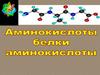 Аминокислоты. Белки аминокислоты