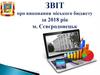 Звiт при вiконання мiского бюджету за 2018 рiк