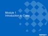 Introduction to Class. Module 1