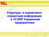 Структура и нормативносправочная информация в 1С:ERP Управление предприятием