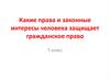 Какие права и законные интересы человека защищает гражданское право