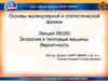 Энтропия и тепловые машины. Вероятность. Лекция 06(09)
