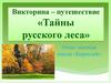 Викторина – путешествие «Тайны русского леса»
