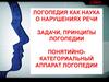 Логопедия, как наука о нарушениях речи. Задачи, принципы логопедии